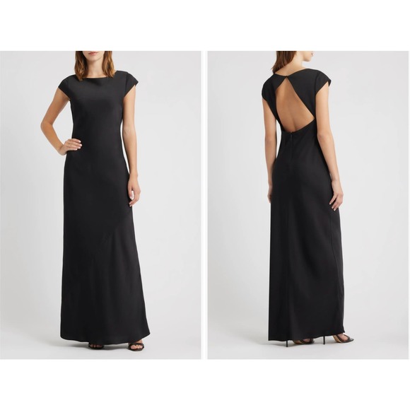 Wayf Dresses & Skirts - NEW WAYF Johanna Open Back Maxi Gown Black Size Small